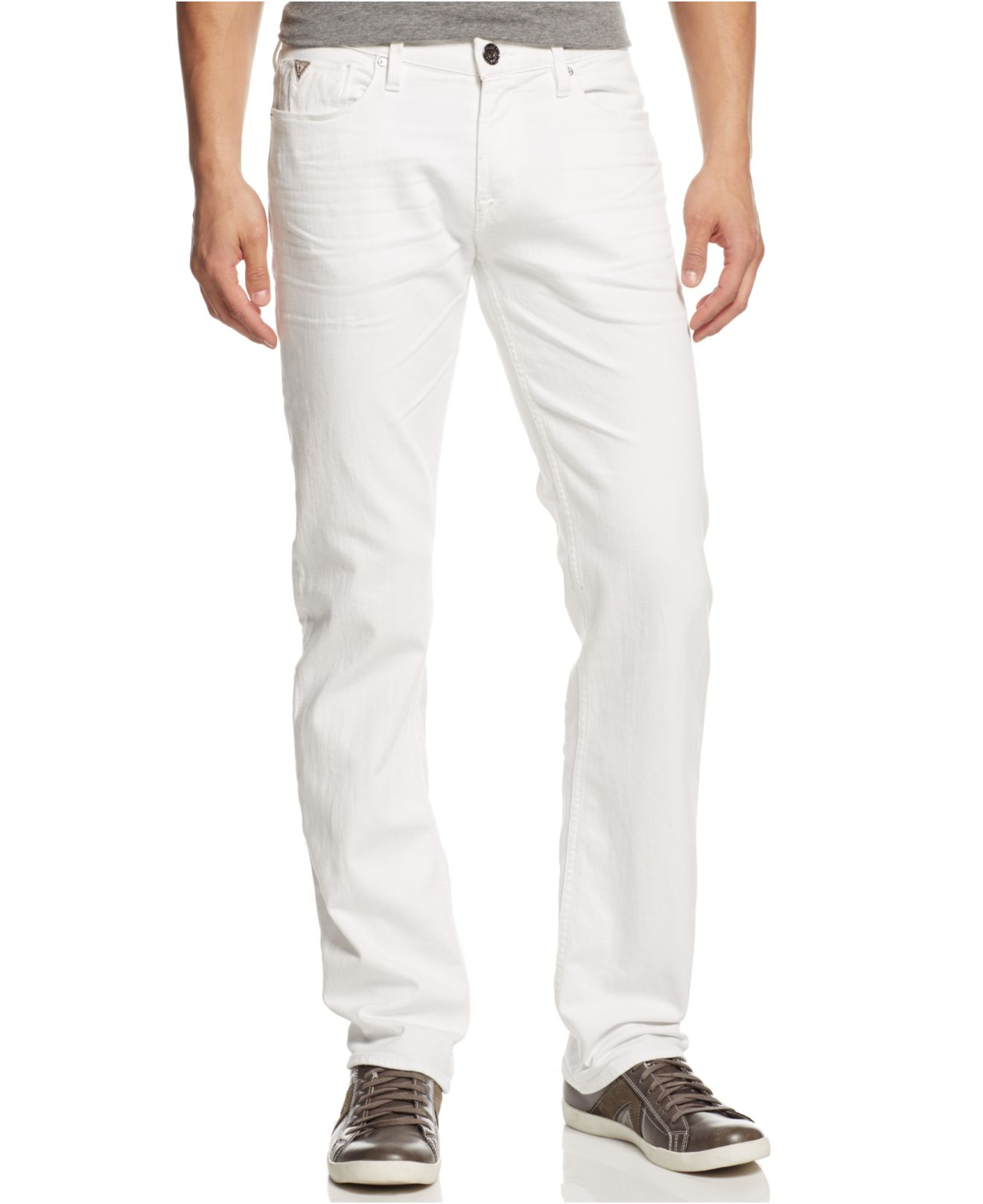 Lyst - Guess Slim-straight White Jeans in White for Men