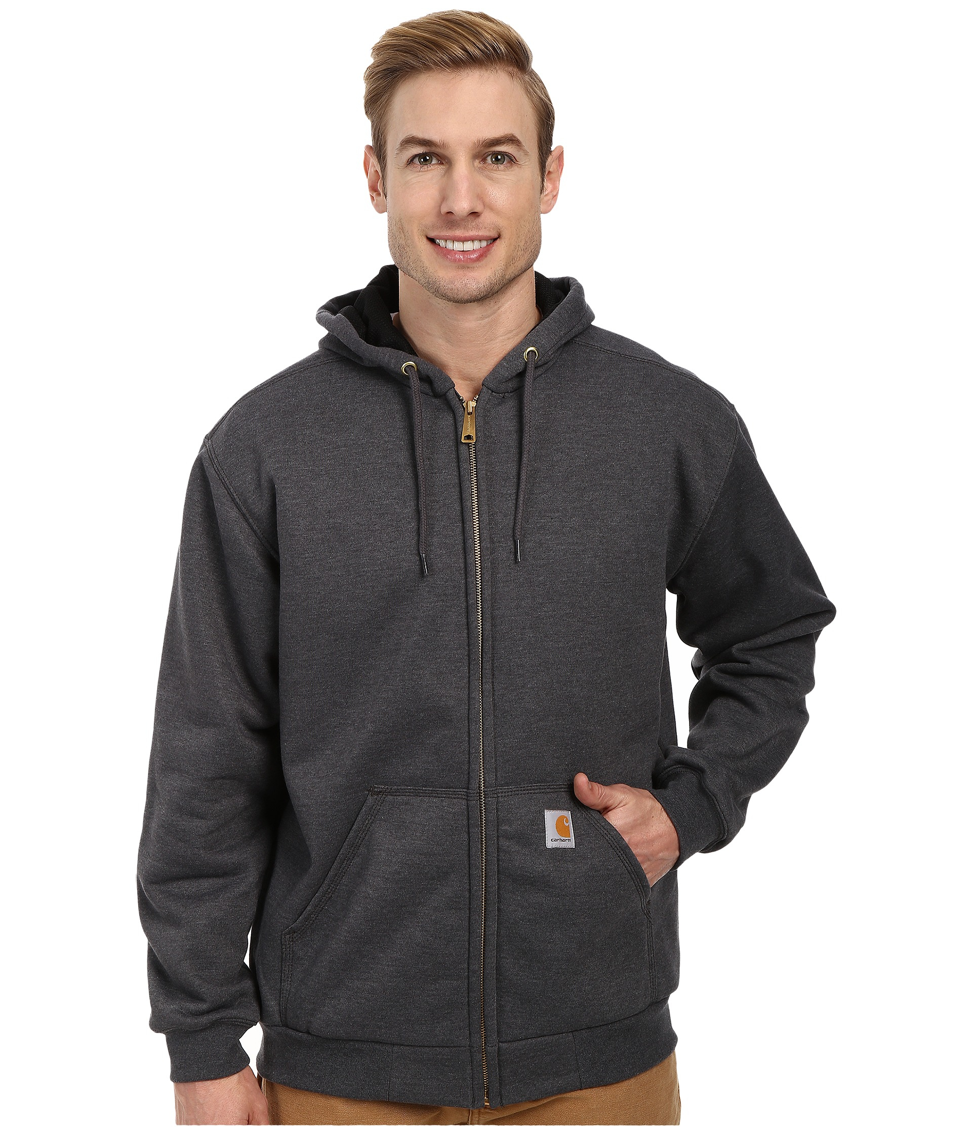 Carhartt Rd Rutland Thermal-lined Hooded Zip-front Sweatshirt in Black
