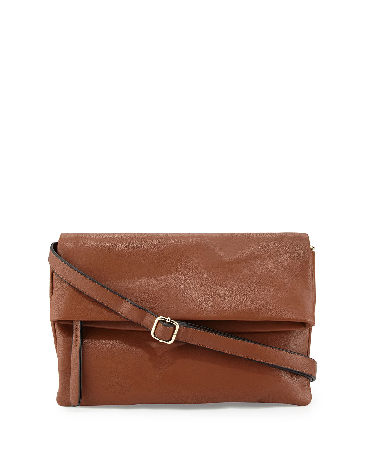 Lyst - Neiman Marcus Misto Fold-over Crossbody Bag in Brown