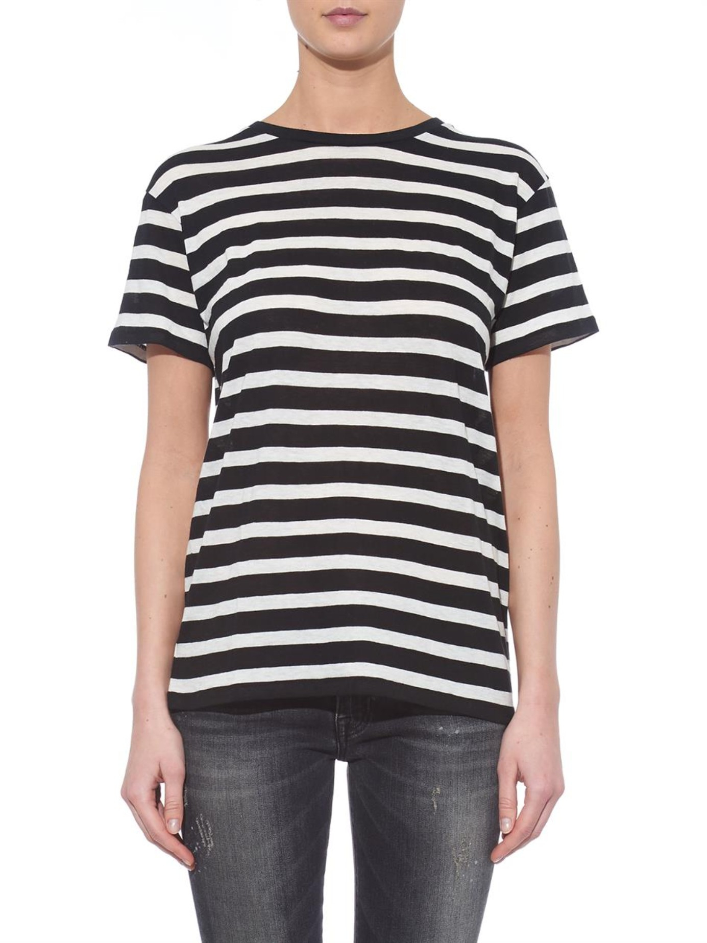 Lyst - R13 Boy Striped Cotton-Blend T-Shirt in Black