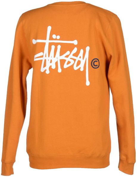 stussy orange sweatshirt