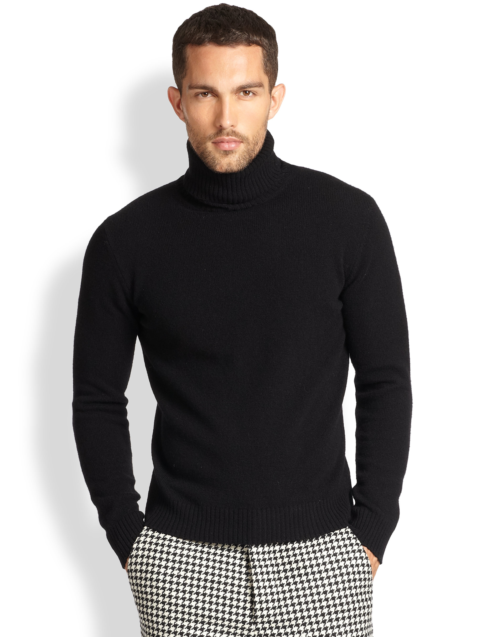 Ami Wool Turtleneck Sweater In Black For Men Lyst