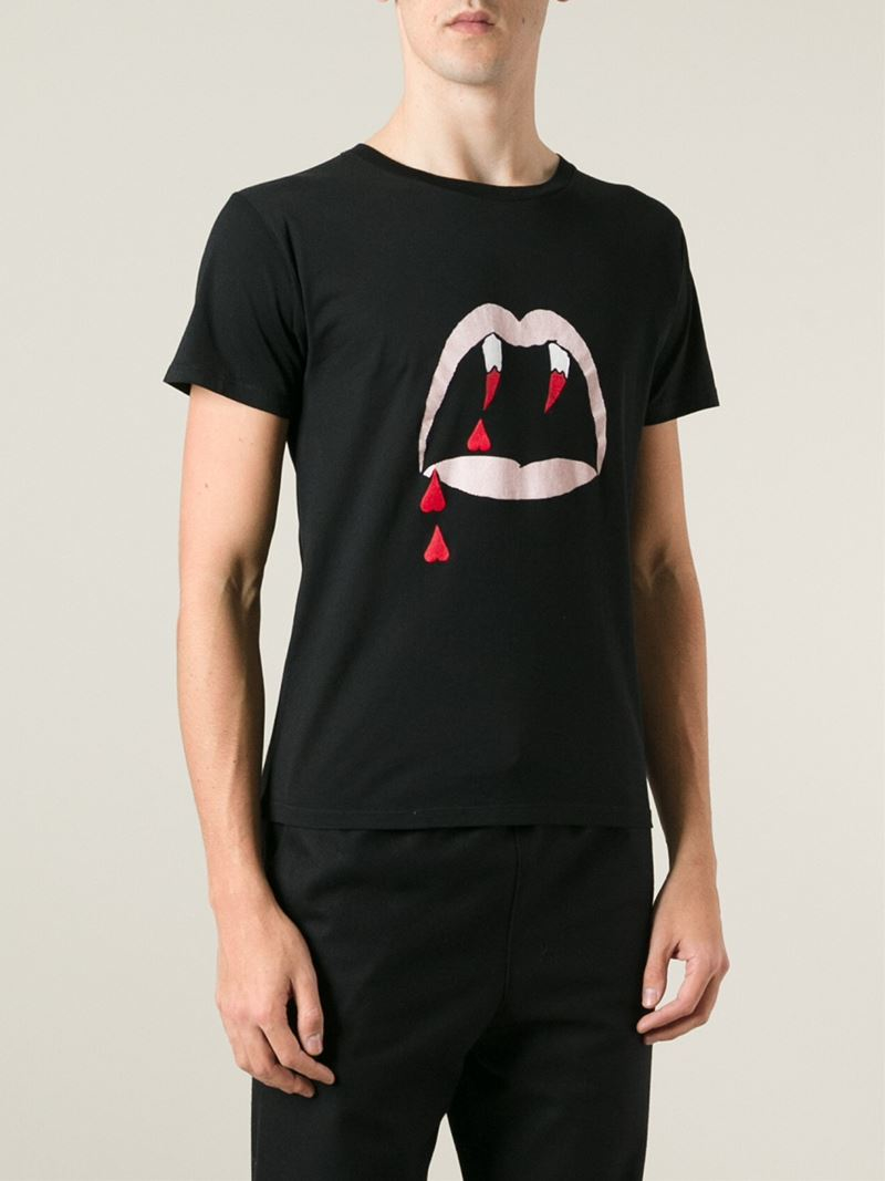Saint laurent Vampire-graphic Short-sleeve T-shirt in ...