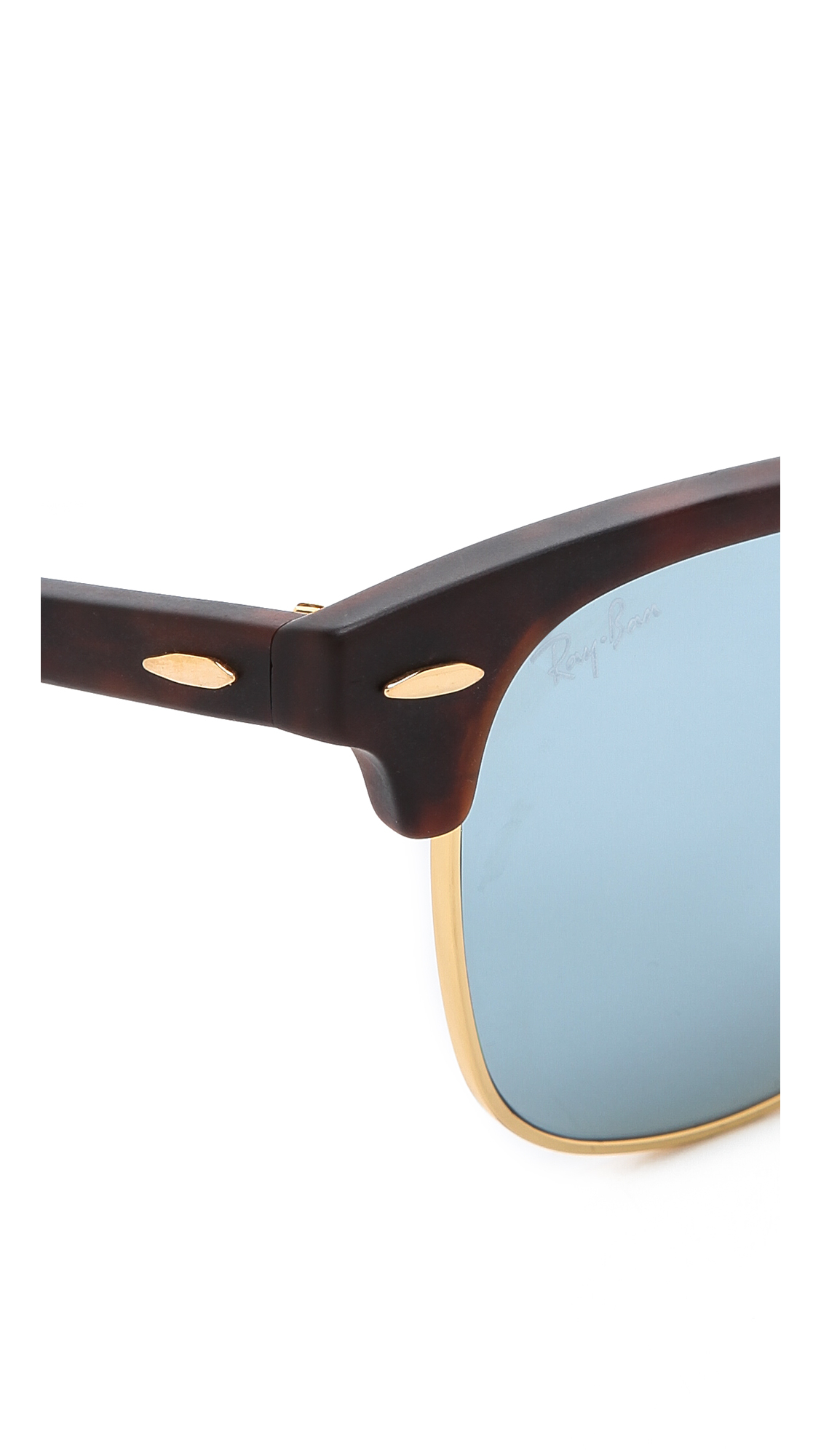 Ray Ban Mirrored Clubmaster Sunglasses Sand Havanagrey Mirror Blue In Brown Lyst 9401