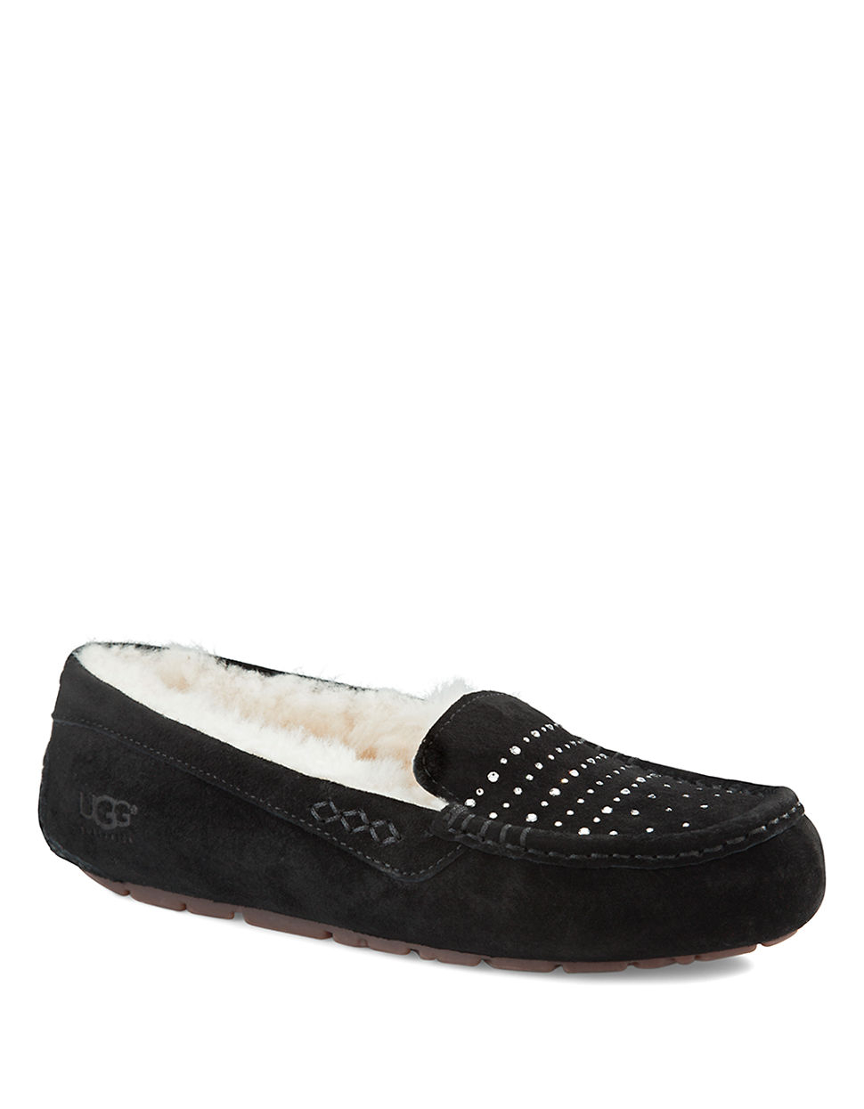 Ugg Ansley Bling Moccasin Slippers in Black | Lyst