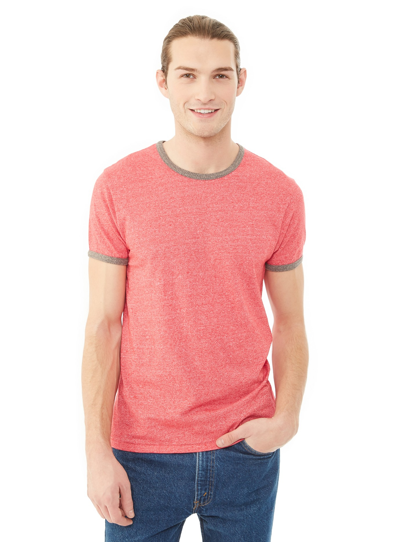 Download Alternative apparel Eco-mock Twist Ringer T-shirt in Red ...