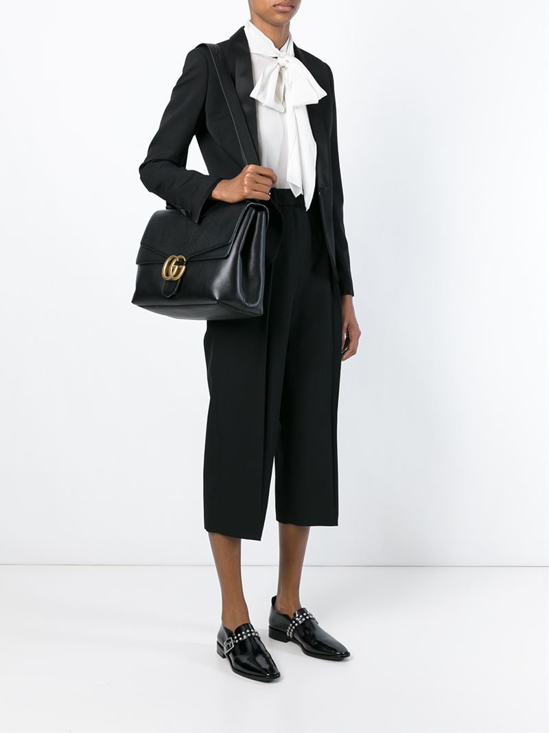 Lyst - Gucci Marmont Shoulder Bag in Black