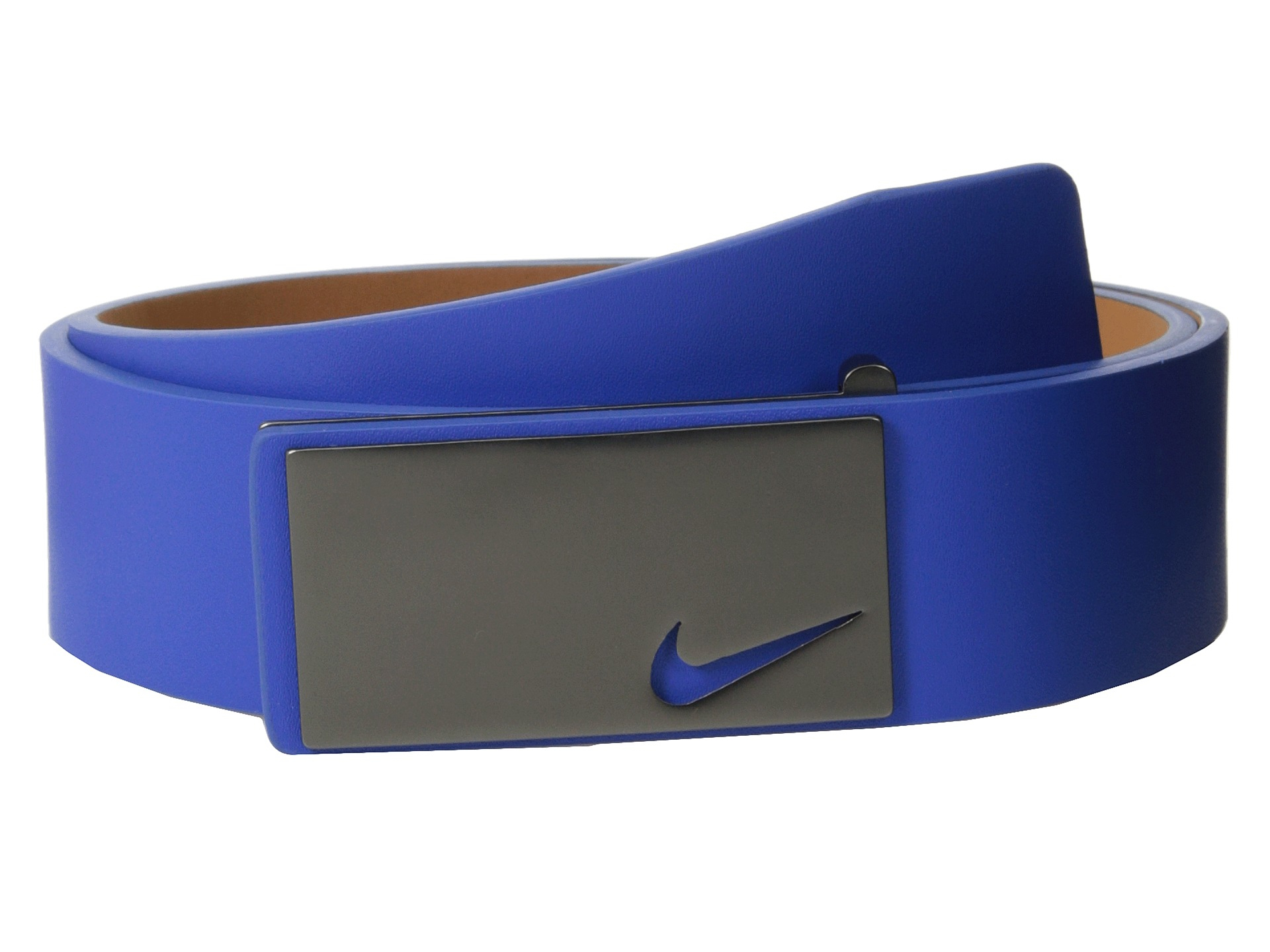 Nike Leather Sleek Modern Plaque Belt in Blue for Men - Lyst