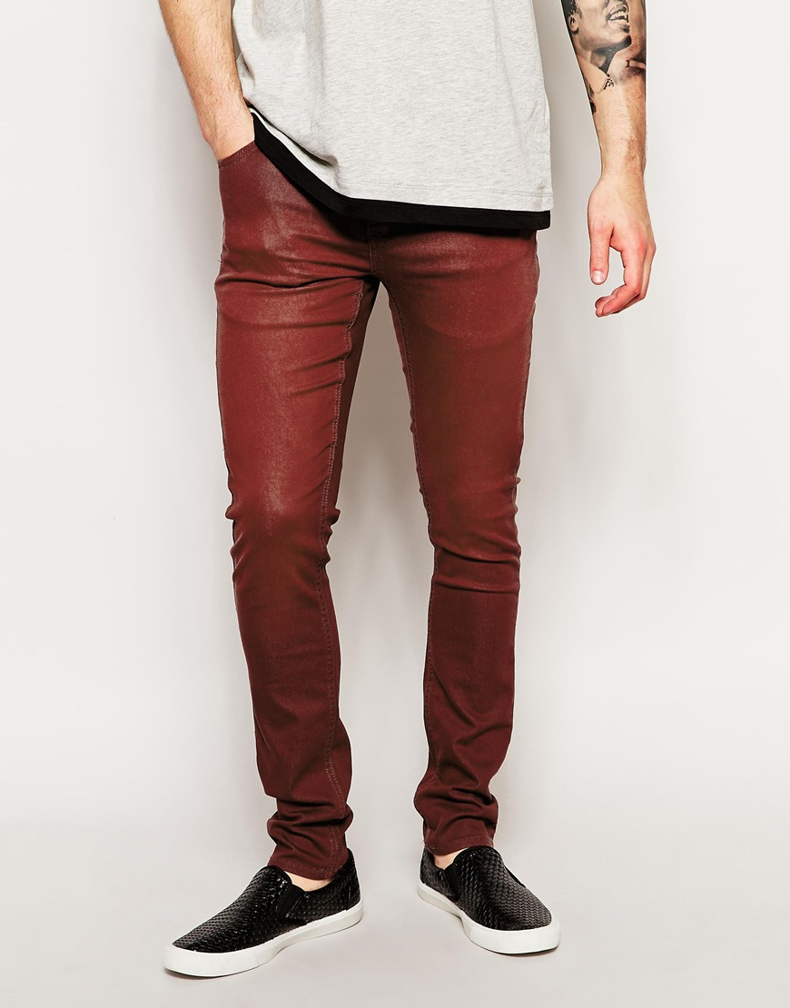 Cheap Monday Tight Skinny Jeans in Red for Men | Lyst