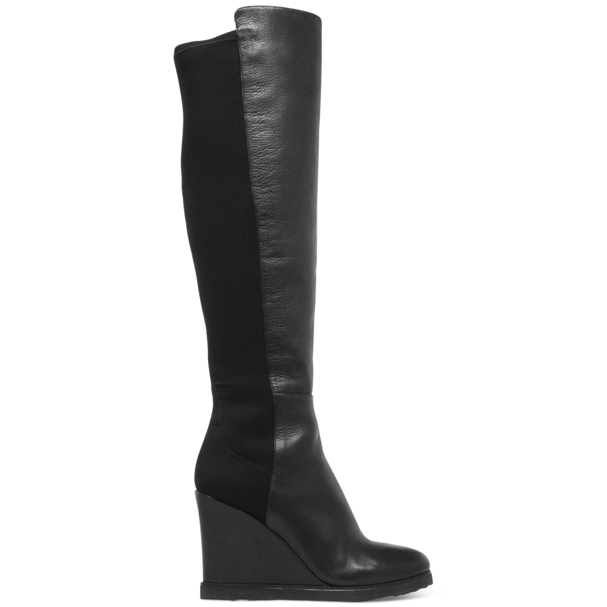 Vince Camuto Kaelen Tall Wedge Boots in Black (Black Suede/Stretch) | Lyst