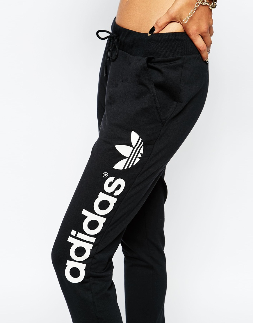 Lyst - Adidas Originals Sweat Pants With Side Logo in Black