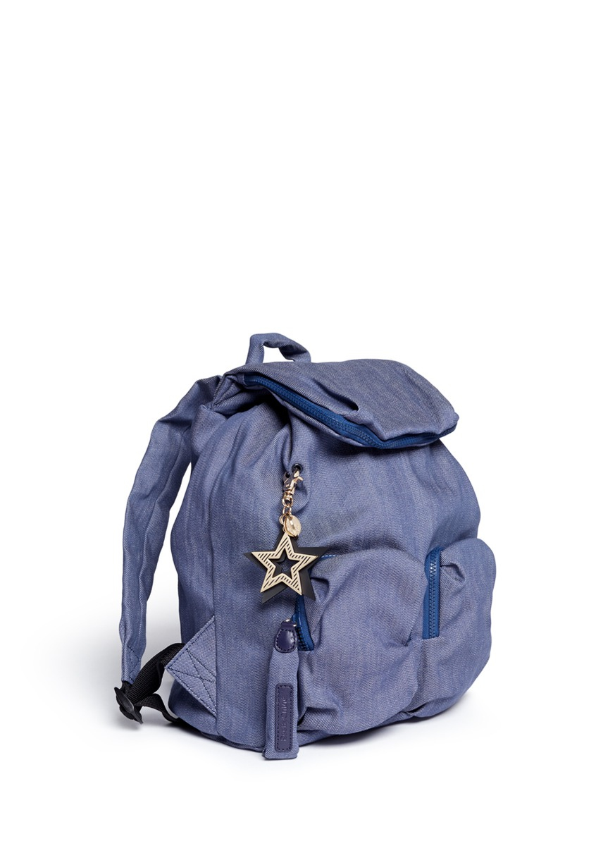 See by chlo \u0026#39;joy Rider\u0026#39; Cotton Denim Backpack in Blue | Lyst