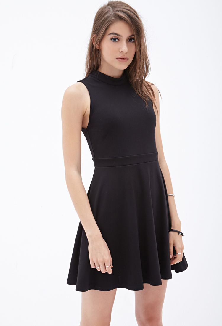 High Neck Skater Dress