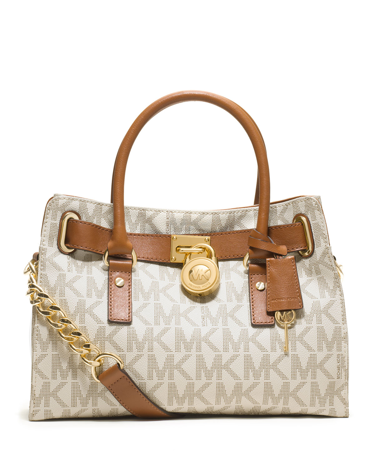Lyst Michael Kors Hamilton Logo Satchel Bag In Brown Gallery