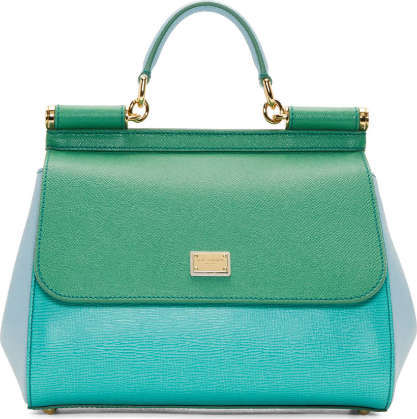 Dolce & gabbana Blue Green Colorblock Miss Sicily Bag in Blue | Lyst