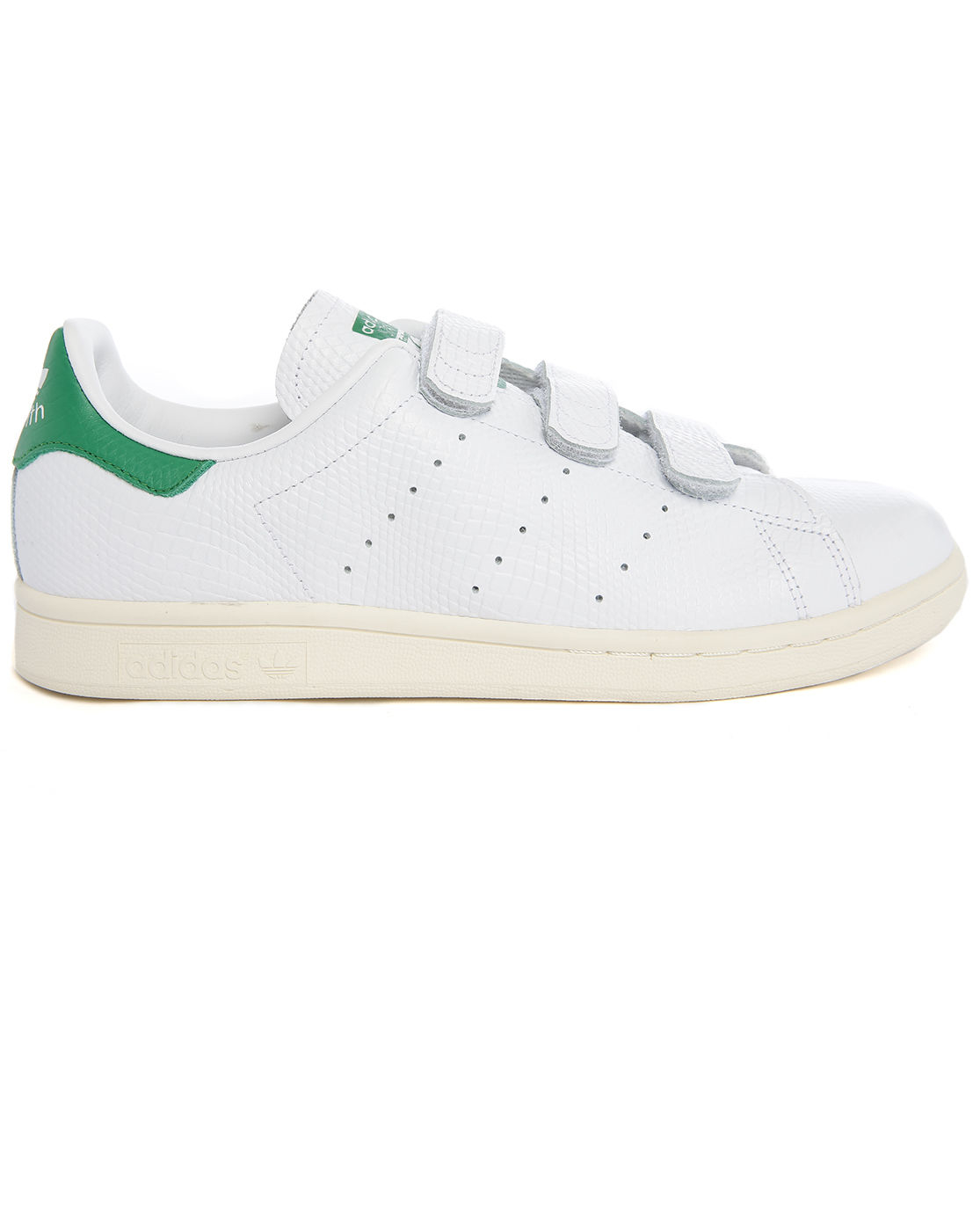 Adidas originals Stan Smith Velcro White Embossed Leather ...