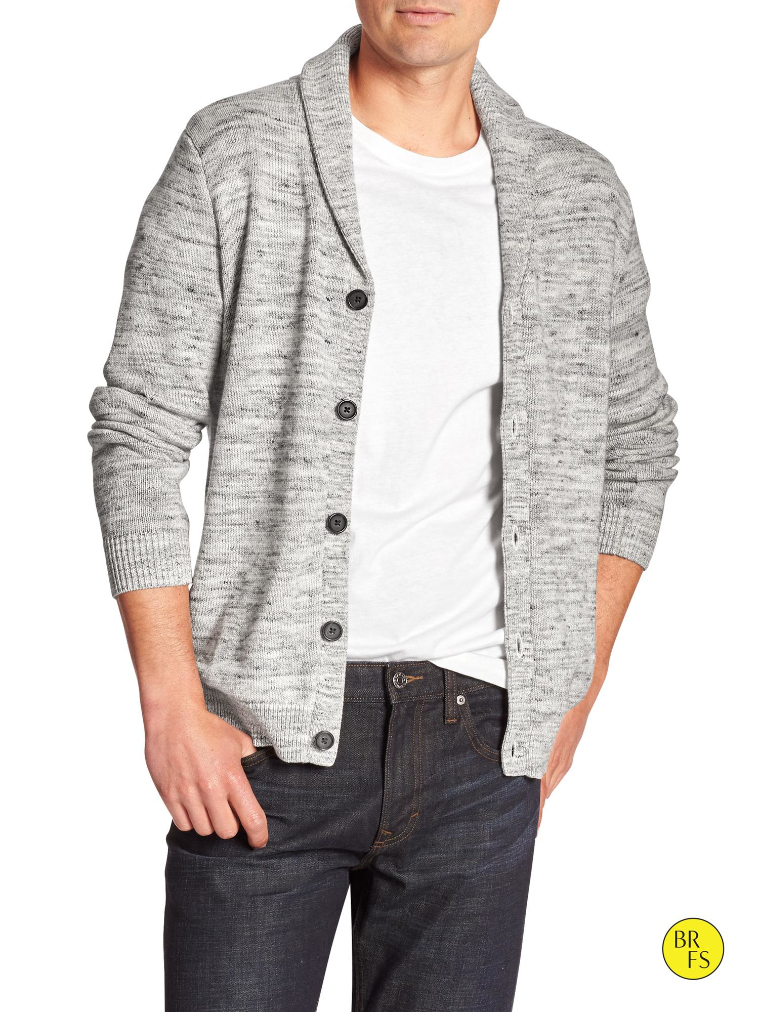 Banana republic Factory Shawlcollar Cardigan in Gray for Men (Heather
