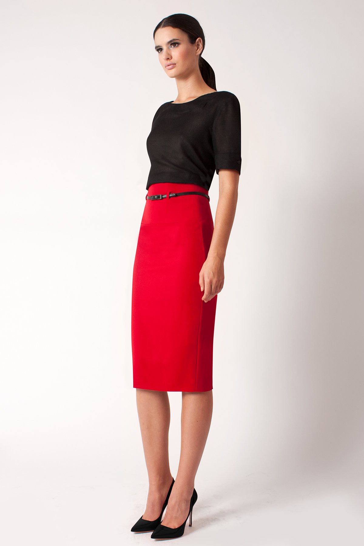 Black Halo High Waist Pencil Skirt *online Exclusive* in Red - Lyst