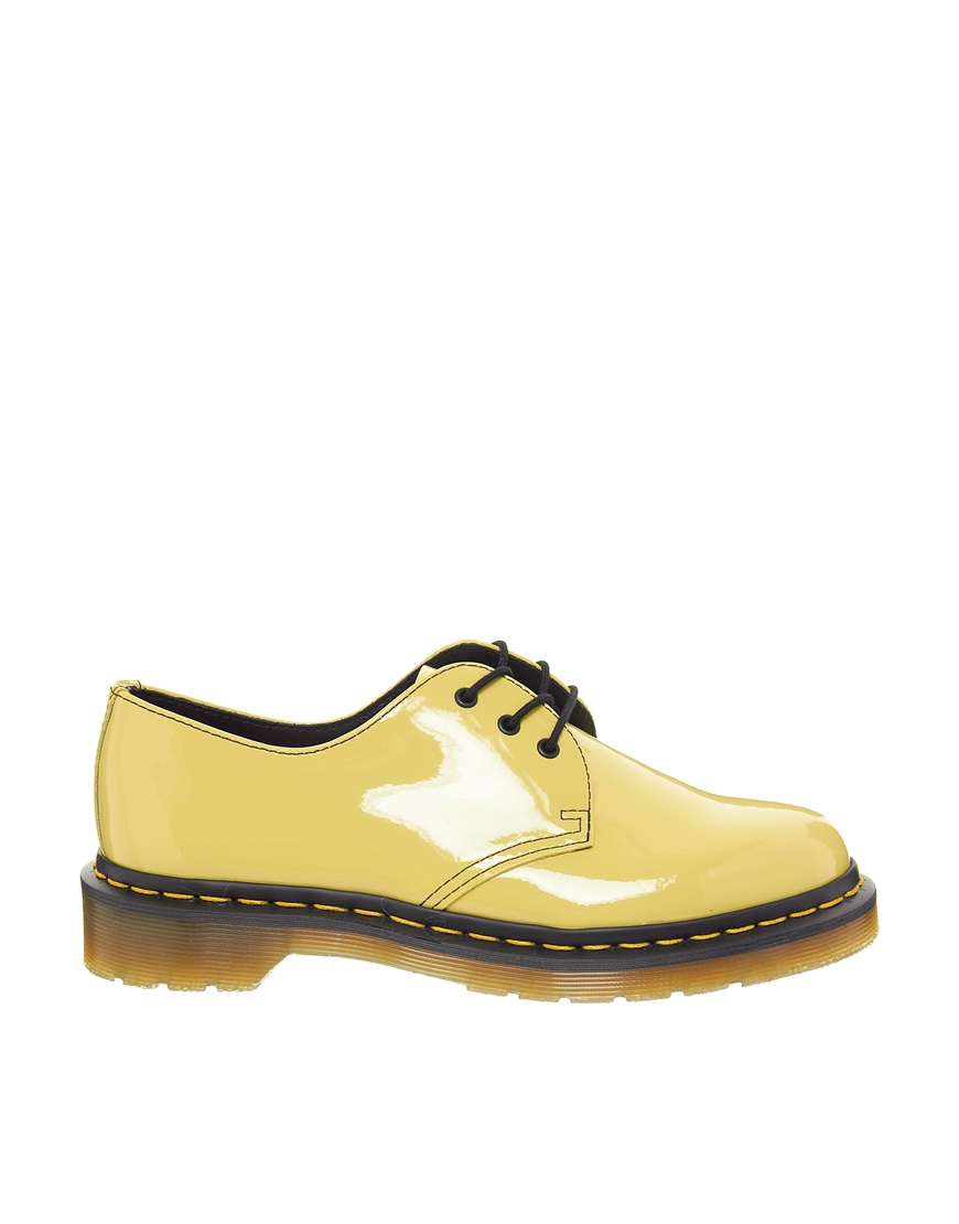 doc martens yellow shoes