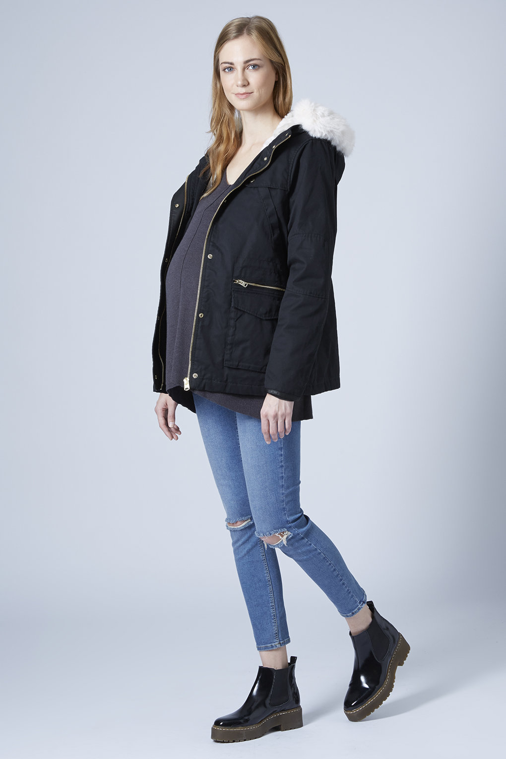 Maternity Short Padded Parka Jacket in Blue (NAVY BLUE) Lyst