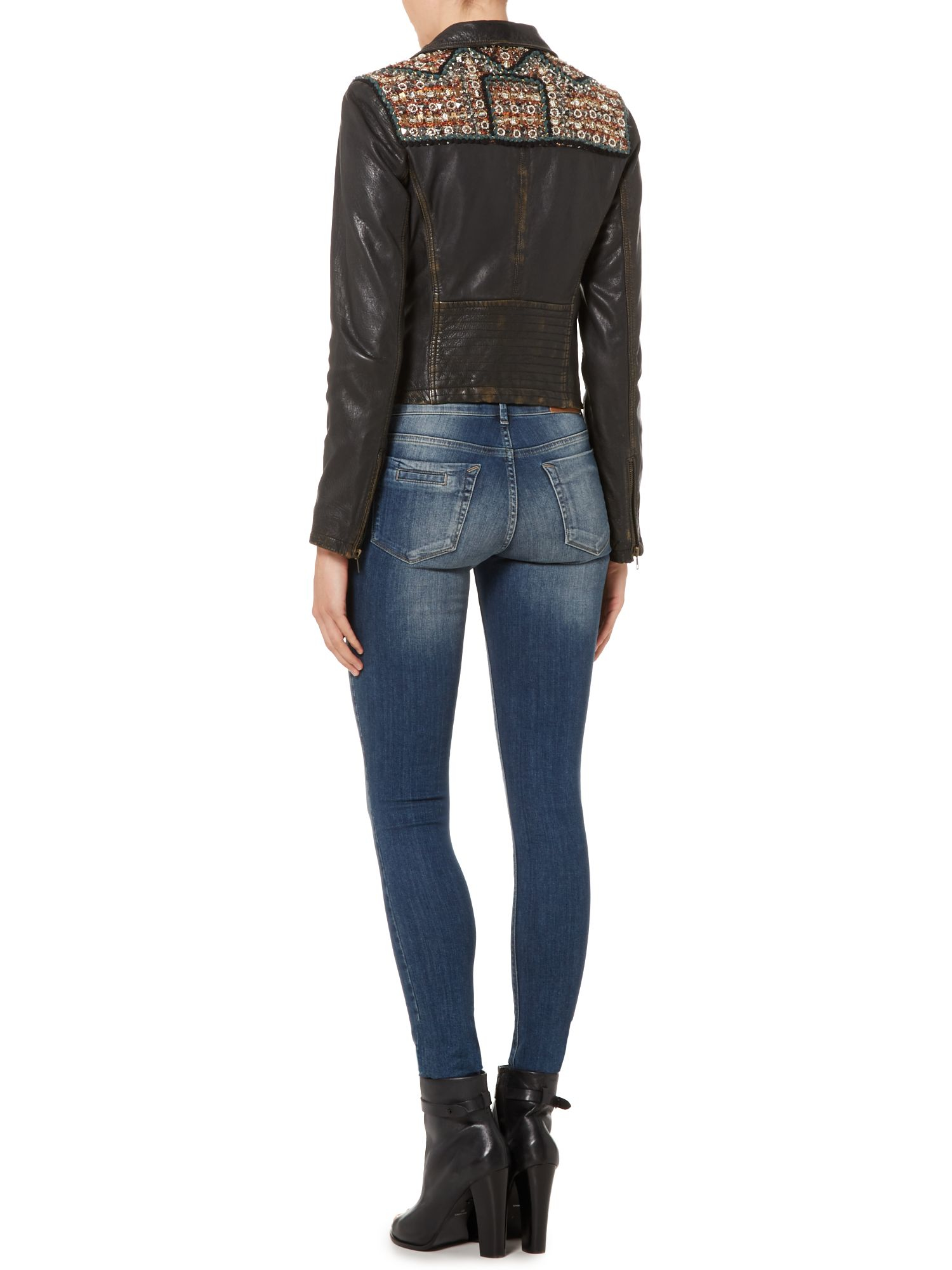 Label Lab Updated Embellished Leather Jacket In Black Lyst Gallery