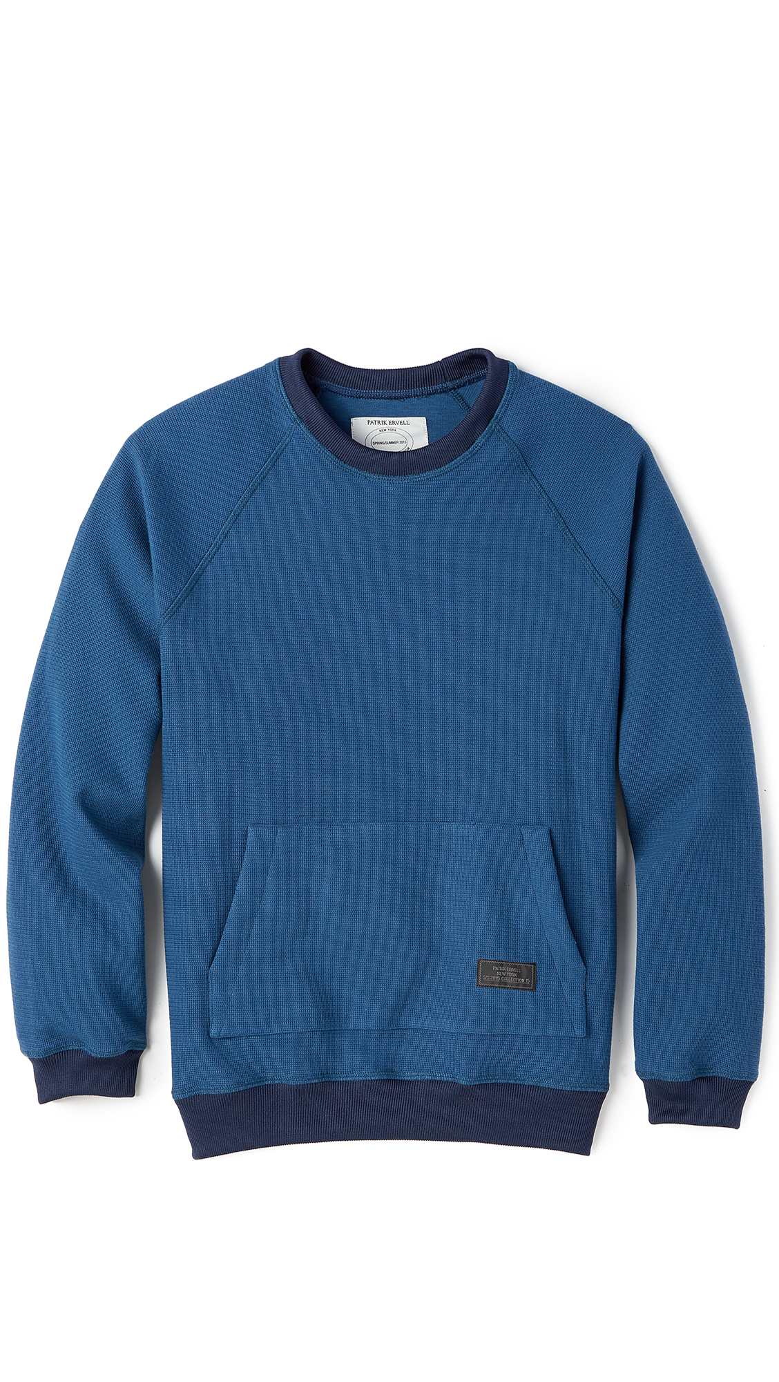 Lyst - Patrik Ervell Kangaroo Pocket Sweatshirt in Blue for Men