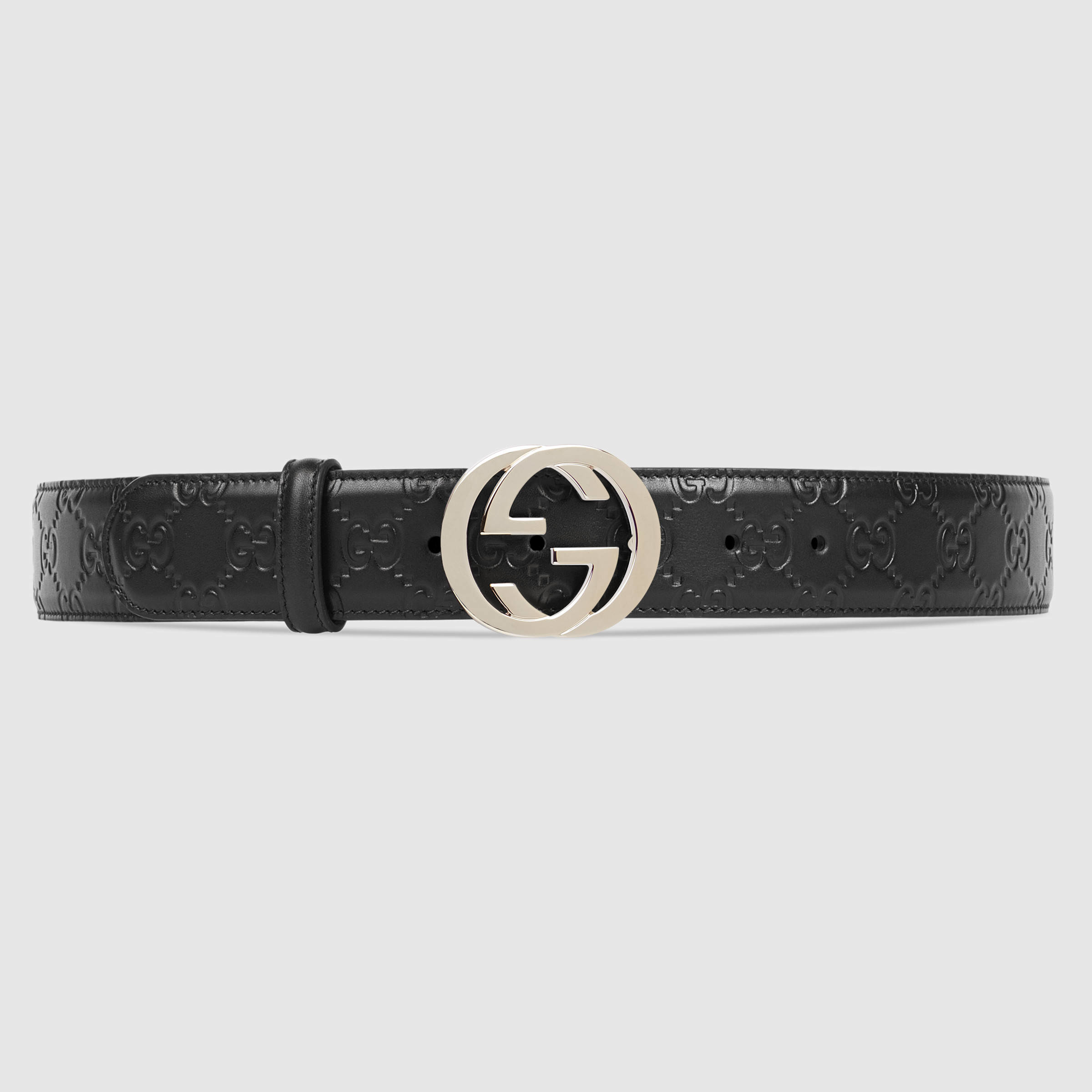 Lyst - Gucci Signature Leather Belt in Black for Men