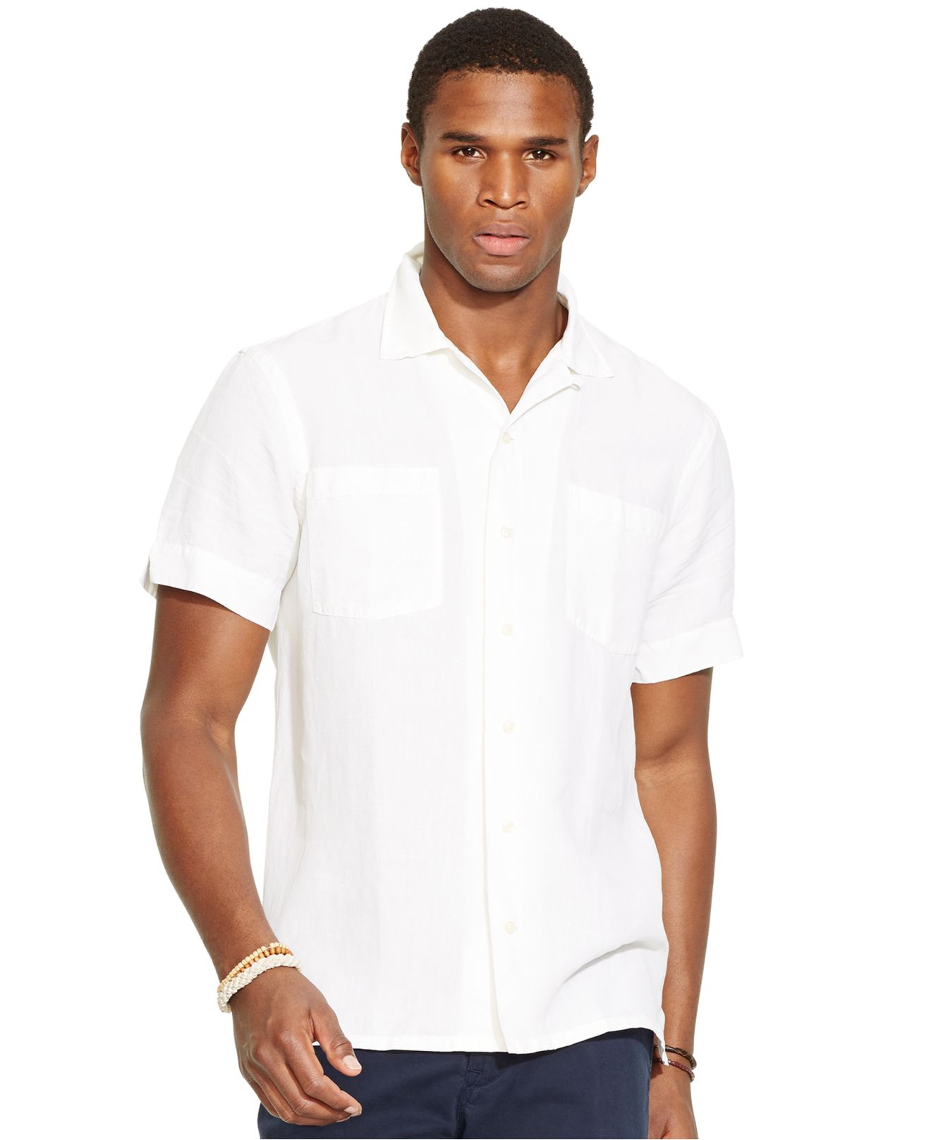 Polo ralph lauren Linen-silk Camp Shirt in White for Men | Lyst