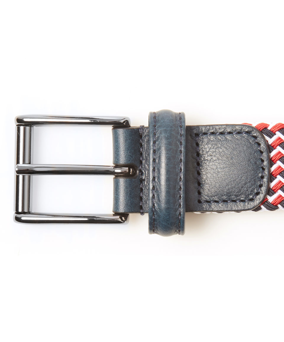 Lyst Andersons Tricolour Woven Fabric Belt in Red for Men