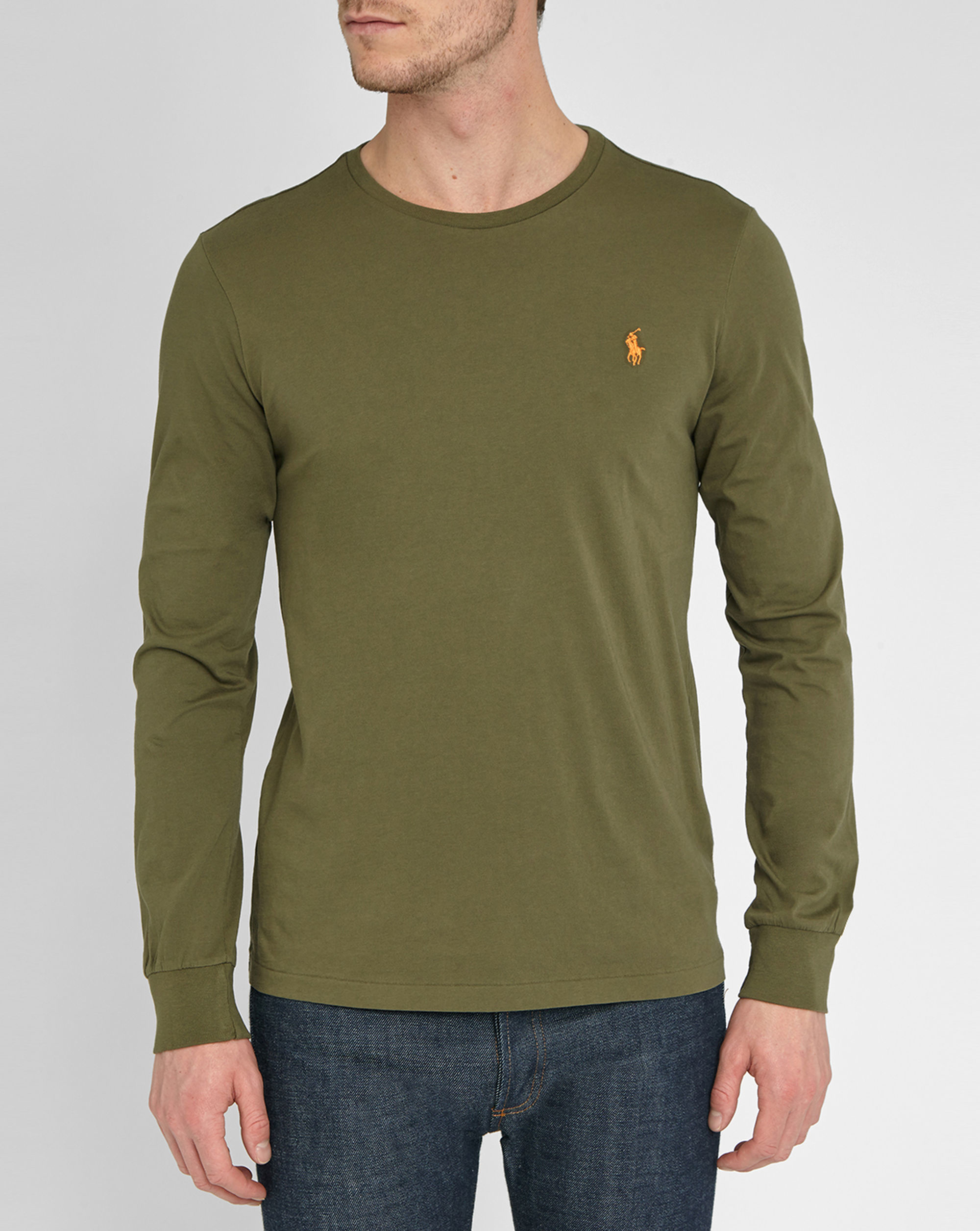 Polo ralph lauren Olive Pr Custom-fit Long-sleeve T-shirt in Green for