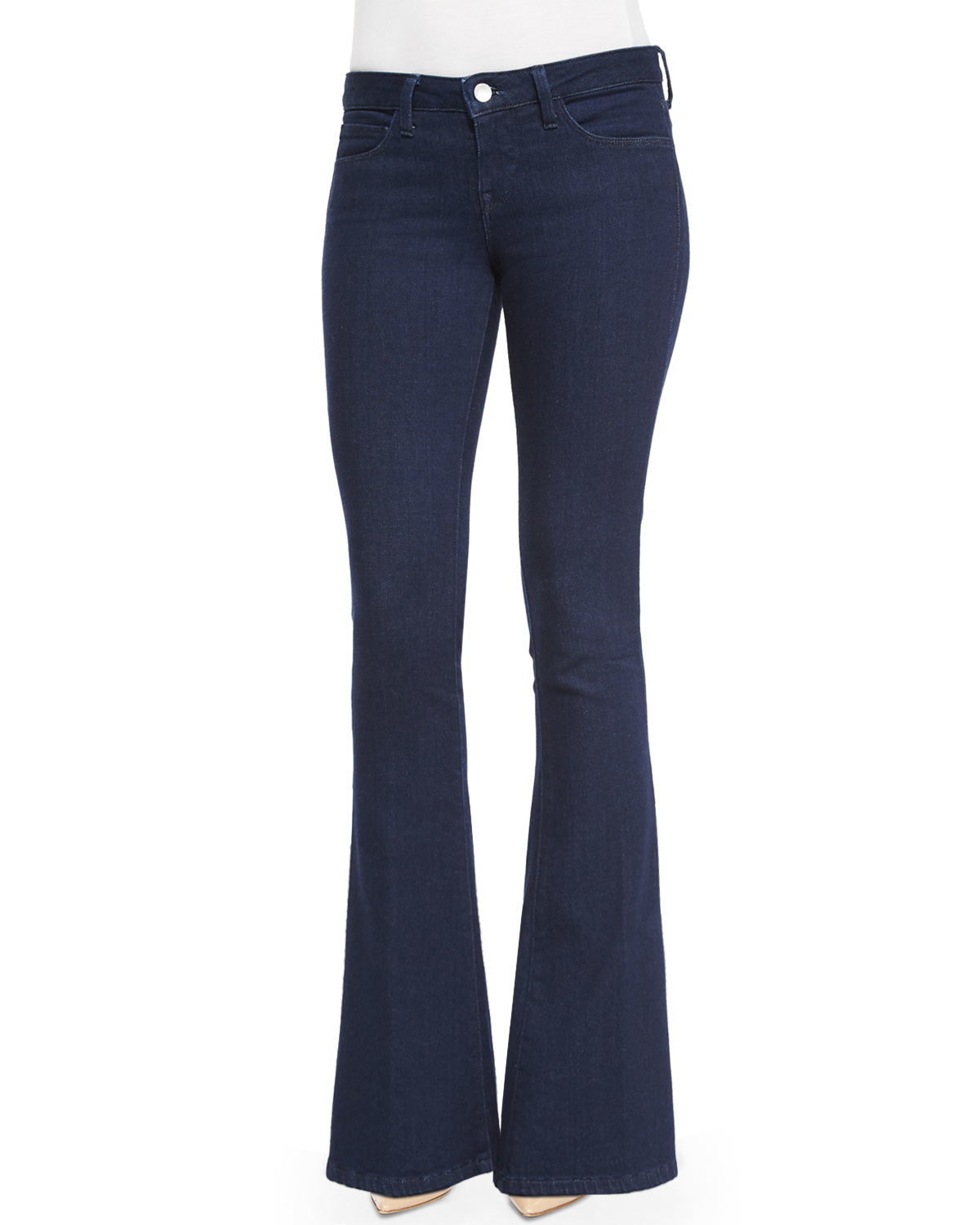L'agence Elyse Low-rise Flare Jeans in Blue (NAVY) | Lyst