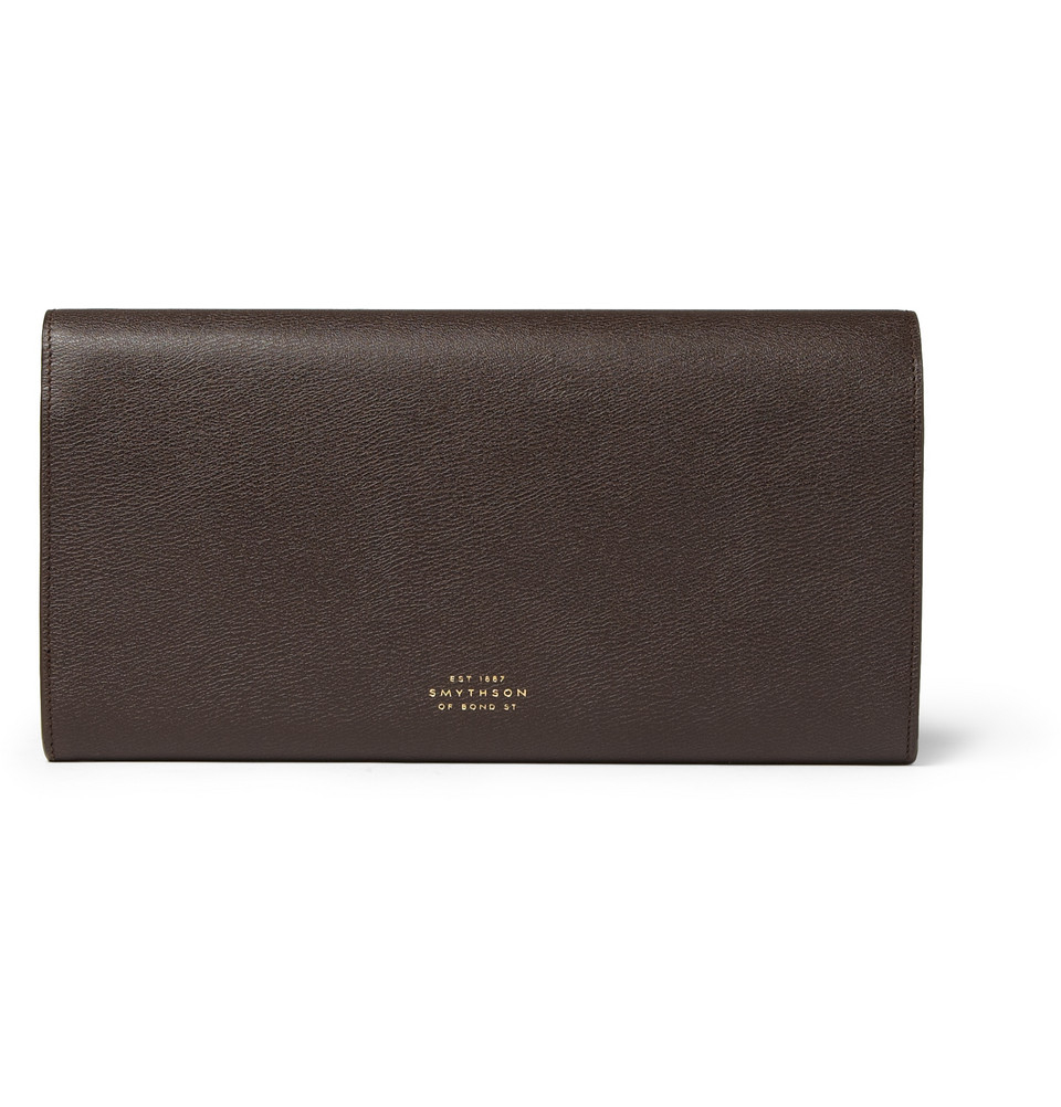 Lyst Smythson Marshall Leather Travel Wallet in Brown