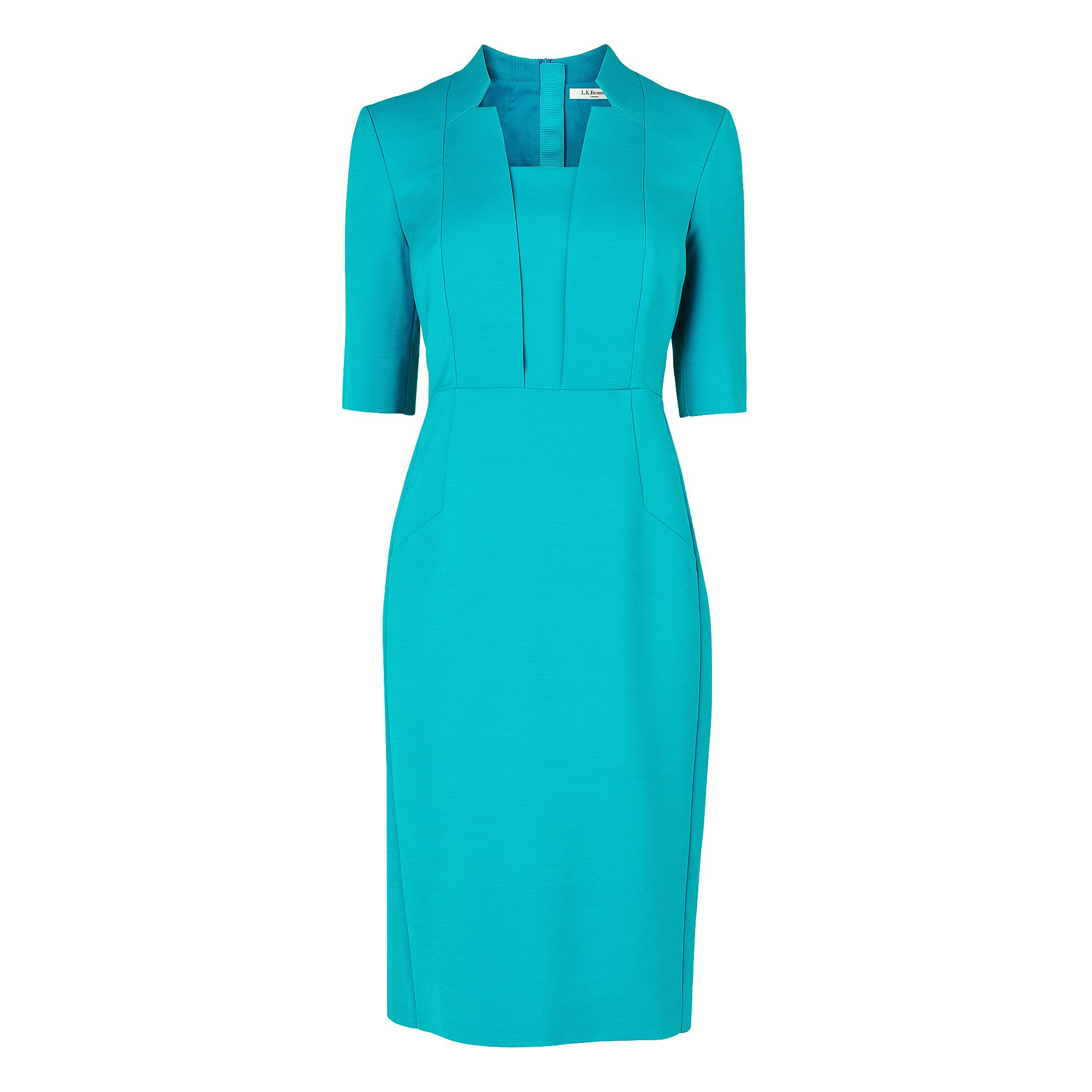 L.k.bennett Ross Notch Collar Fitted Dress in Blue | Lyst