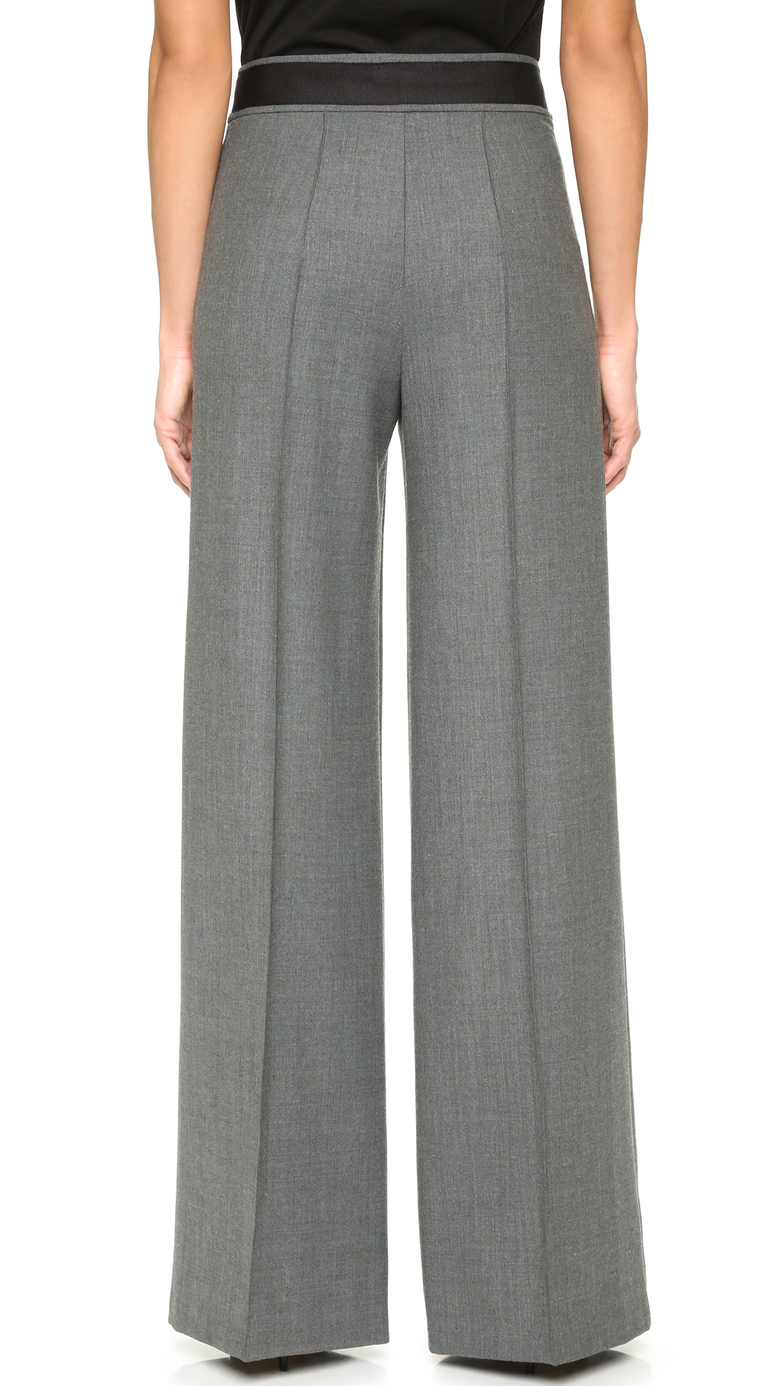 Milly Camilla Wide Leg Trousers in Gray | Lyst