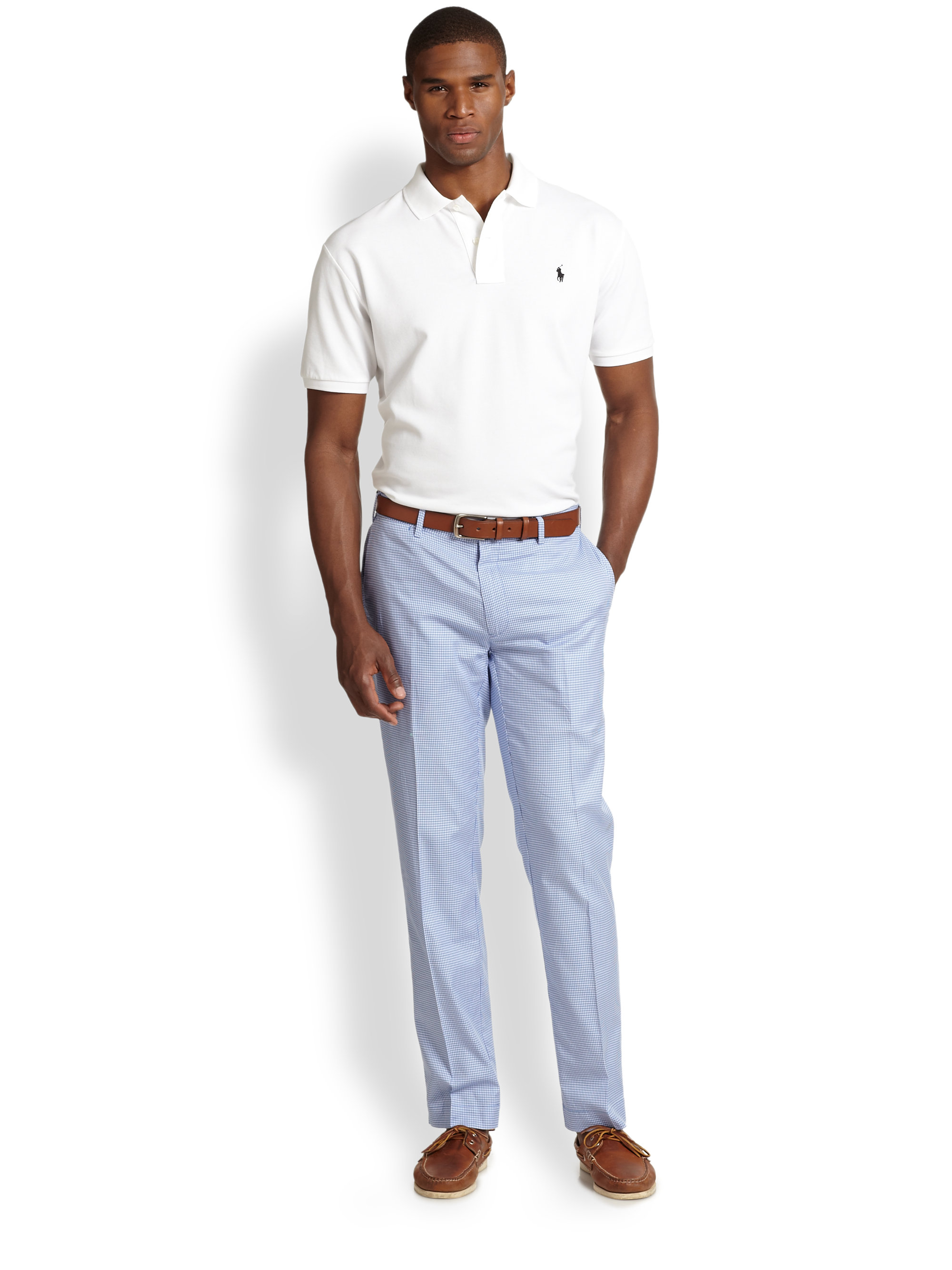 Polo Ralph Lauren New Haven Straightfit Checked Twill Pants in Blue for ...