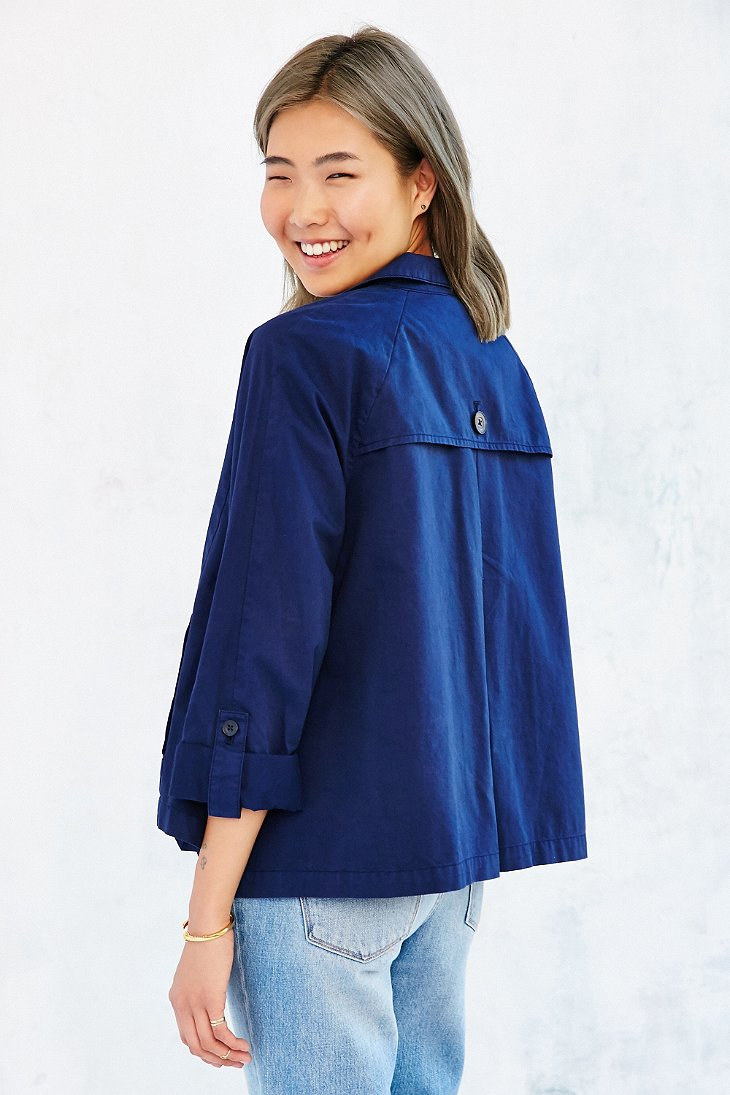 Nasty Gal Annika Cropped Trench Coat In Natural Lyst