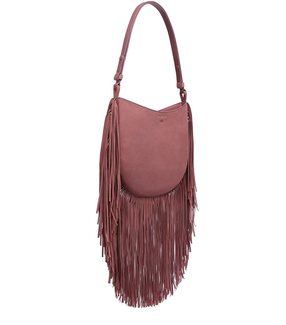 Lyst Tory Burch Fringe Hobo In Purple Gallery Women S Fringed Bags