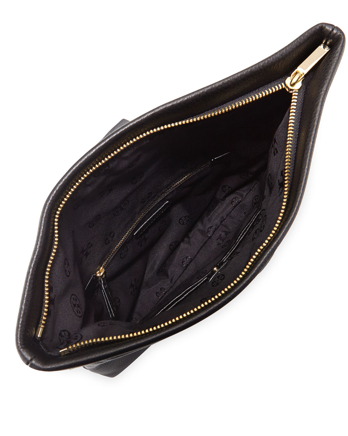 Lyst - Tory Burch Bombe Fold-over Clutch Bag in Black