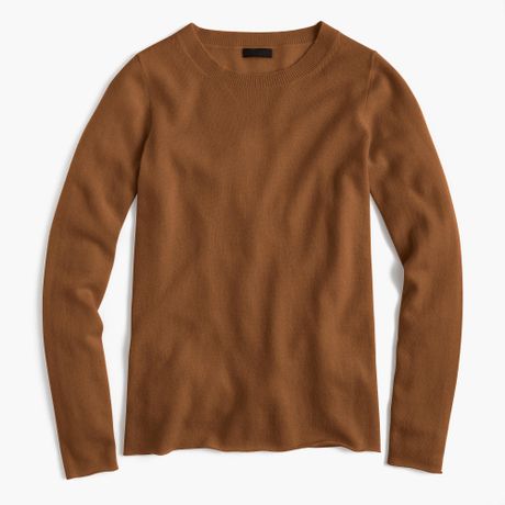 J.crew Collection Cashmere Long-sleeve T-shirt in Brown (tawny twig) | Lyst