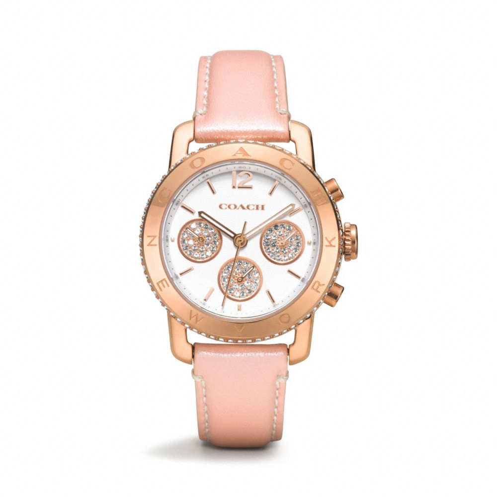COACH Legacy Sport Chrono Rose Gold Strap Watch in Pink - Lyst