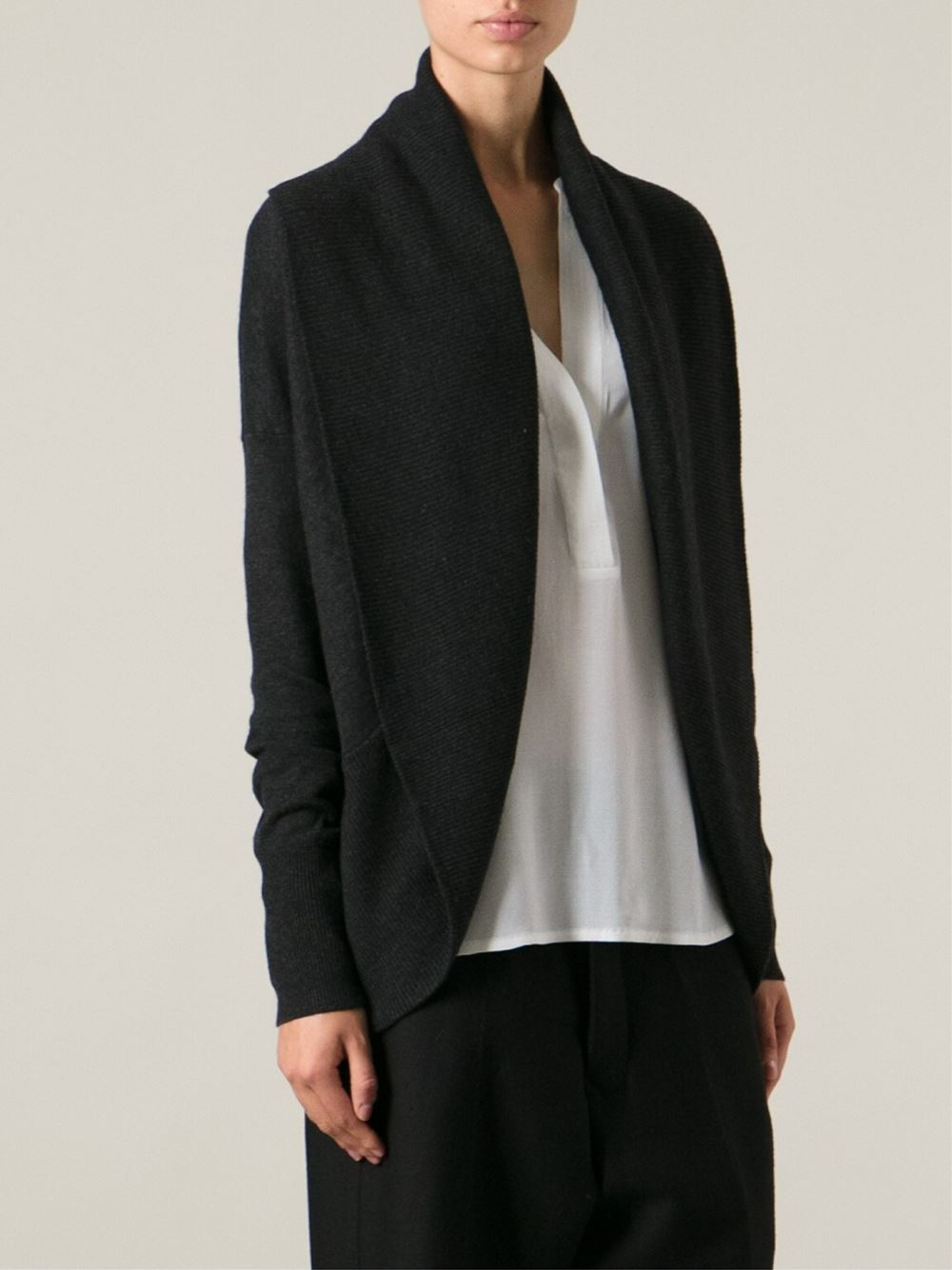  Vince  Circle Cardigan  in Black Lyst