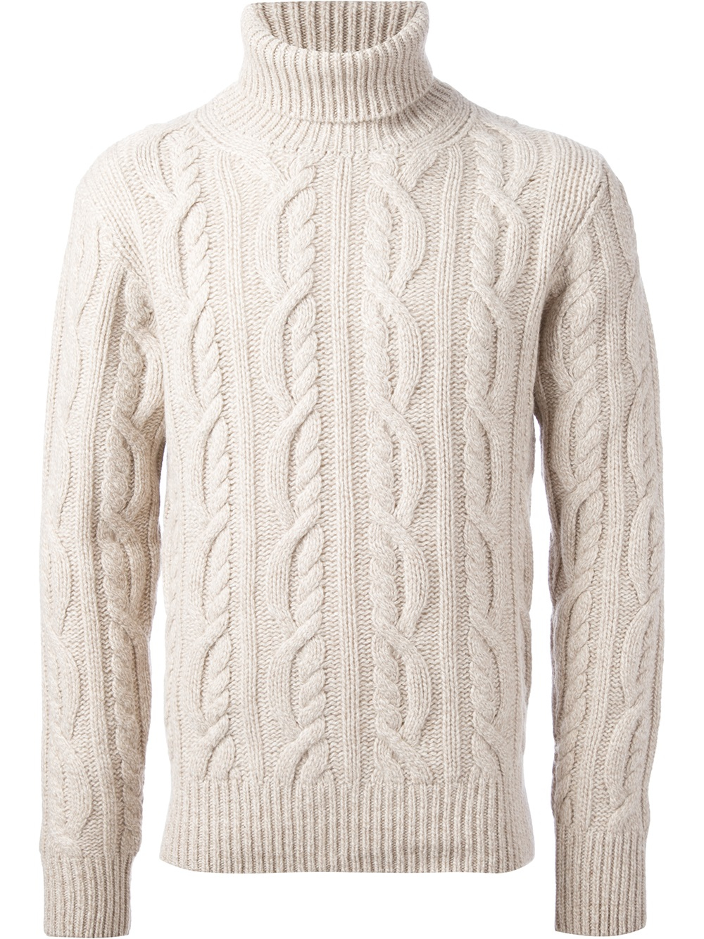 Hackett Cable Knit Roll Neck Sweater in White for Men Lyst