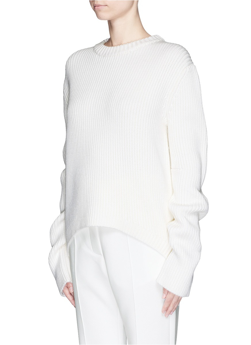 Lyst - Ellery 'meme' Extra Long Sleeve Wool Sweater in White
