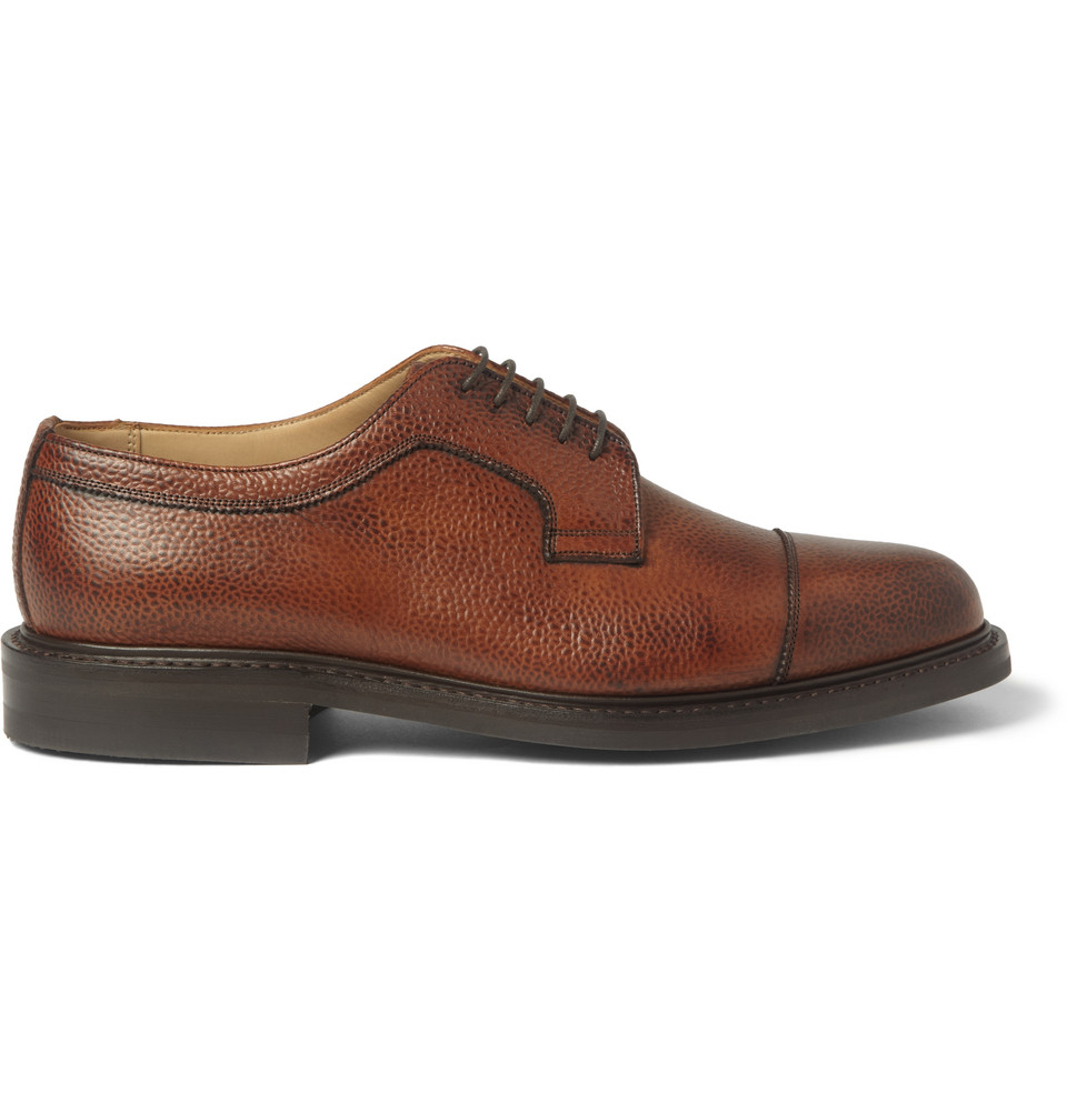 Cheaney Tenterden Pebble-Grain Leather Derby Shoes in Brown for Men | Lyst