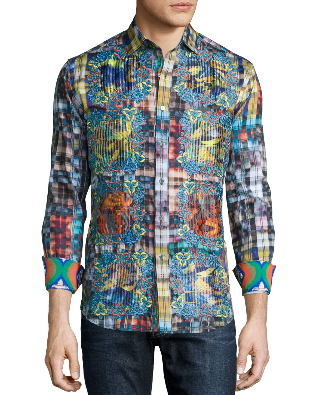 Lyst - Robert Graham Limited Edition Plaid Sport Shirt With Embroidery ...