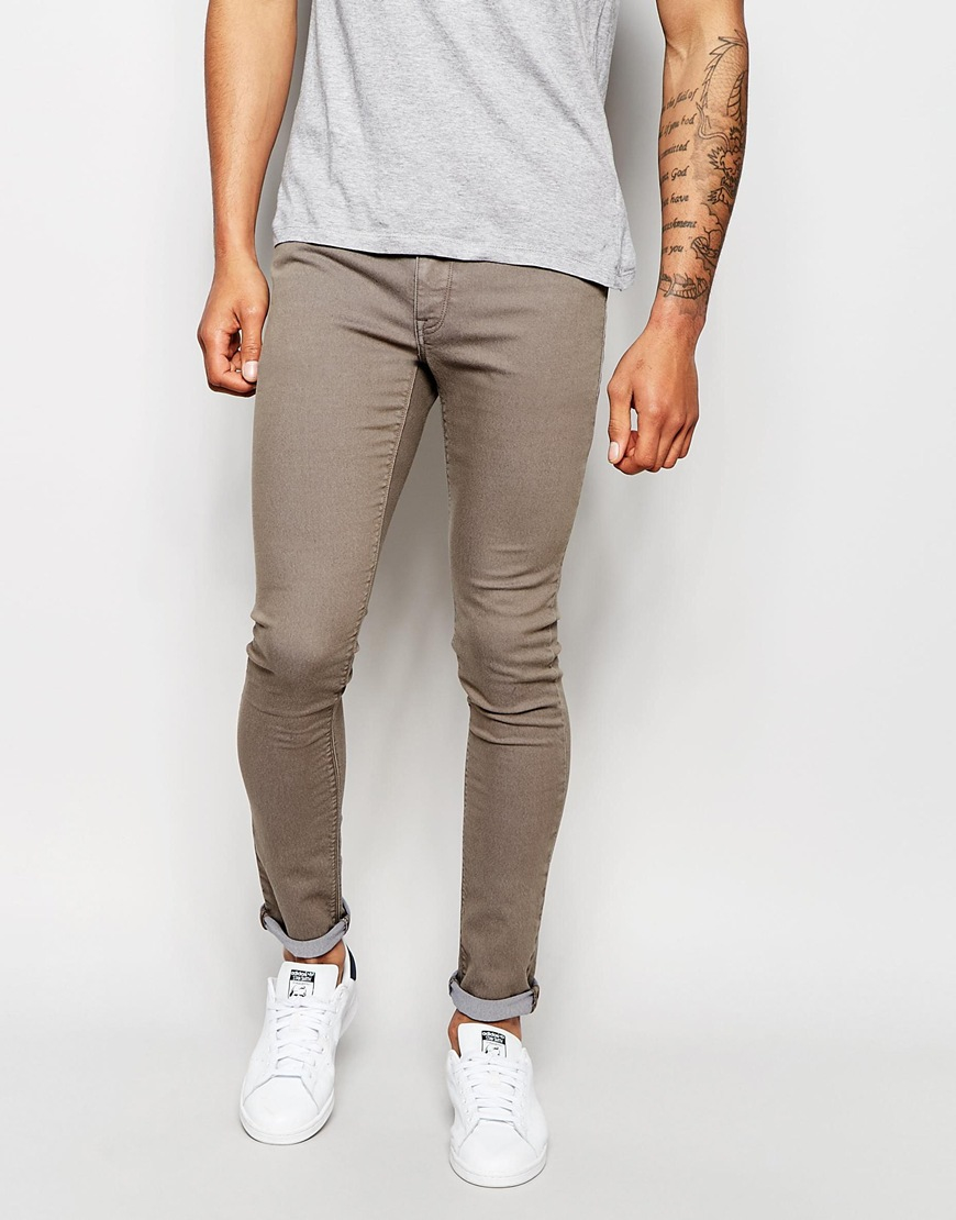 Lyst - Asos Extreme Super Skinny Jeans In Mid Grey in Gray for Men