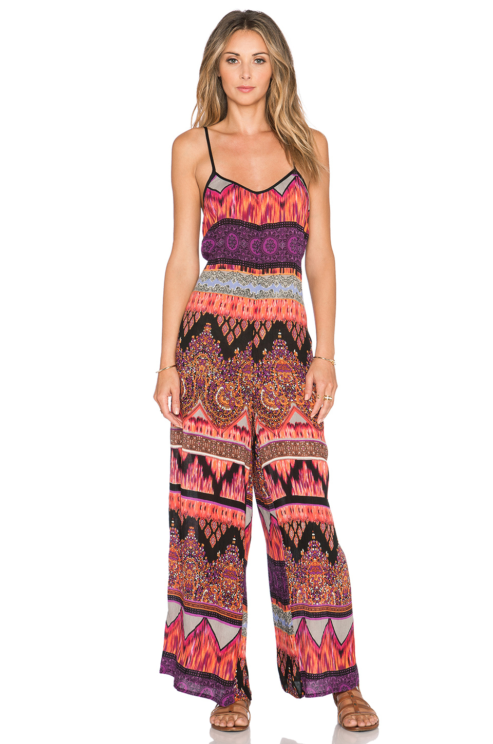Lyst Band Of Gypsies Jumpsuit in Pink