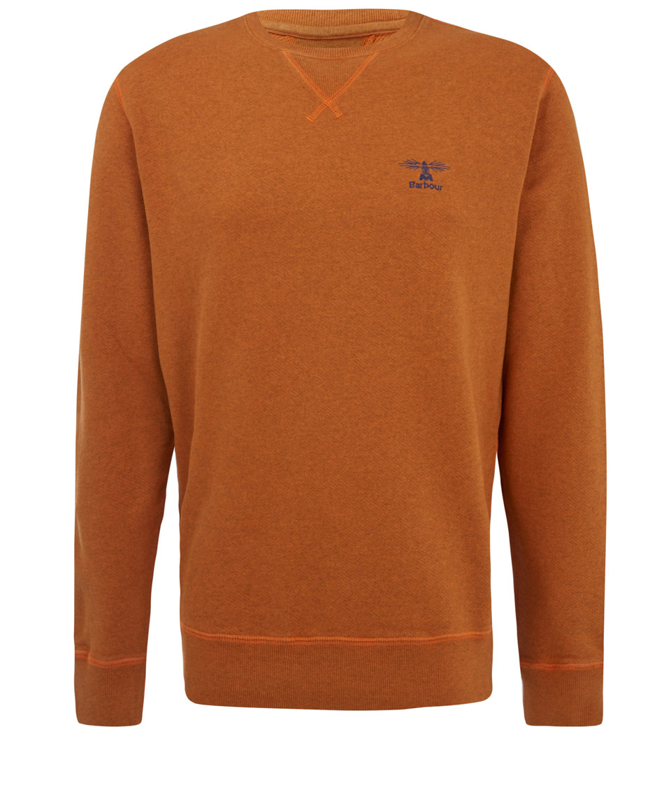 Lyst - Barbour Burnt Orange Crew Neck Cotton Sweatshirt in Orange for Men