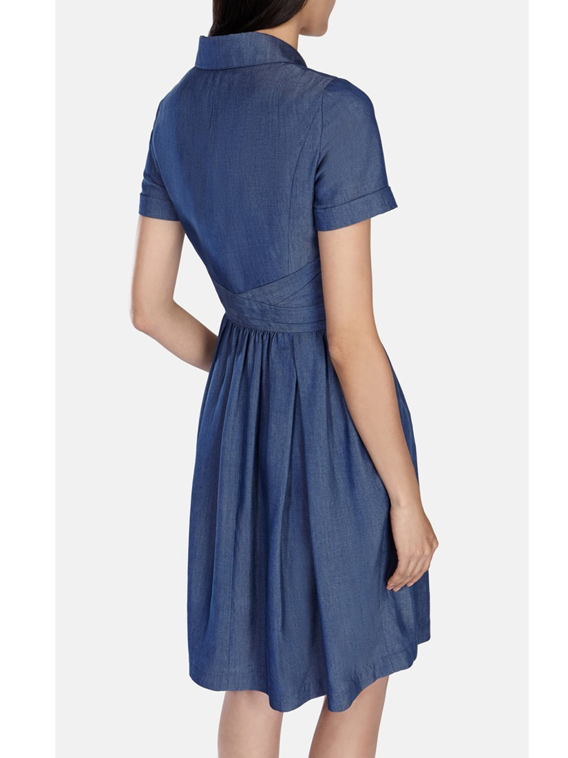  Karen  millen  Karen  Denim Shirt  Dress  in Blue Lyst