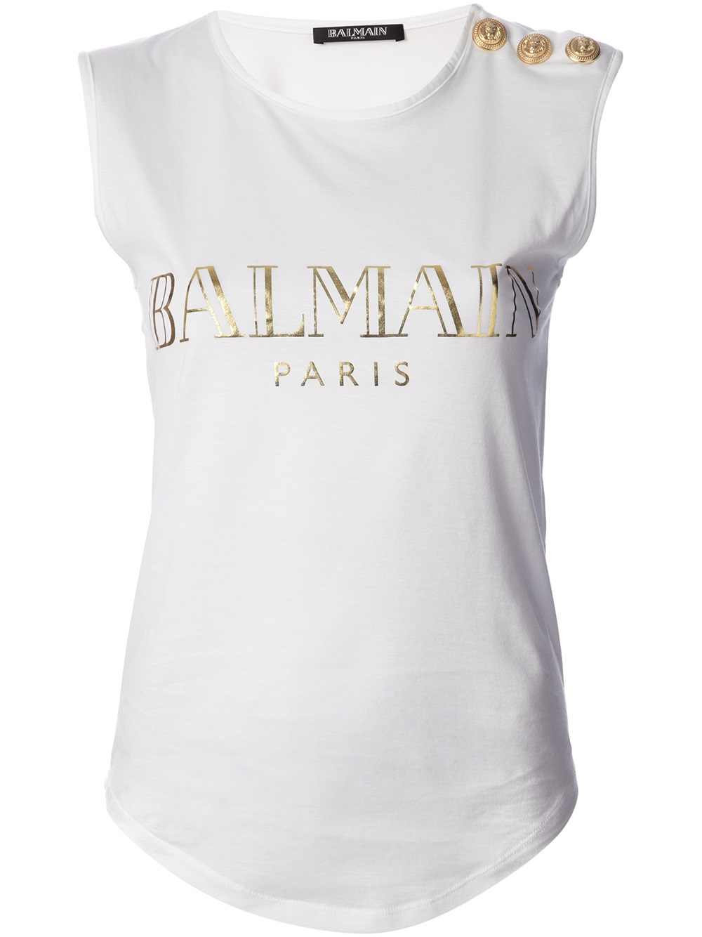Balmain Brand Print T-Shirt in White - Lyst